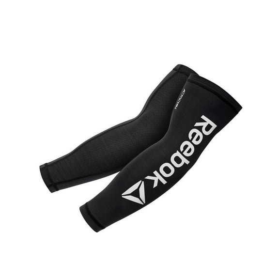Reebok Delta Activchill Compression Arm Sleeves, Small/Medium - Large/Extra Large, White, Anti Slip with Cooling Compression Fabric, Unisex Sizing, Adult