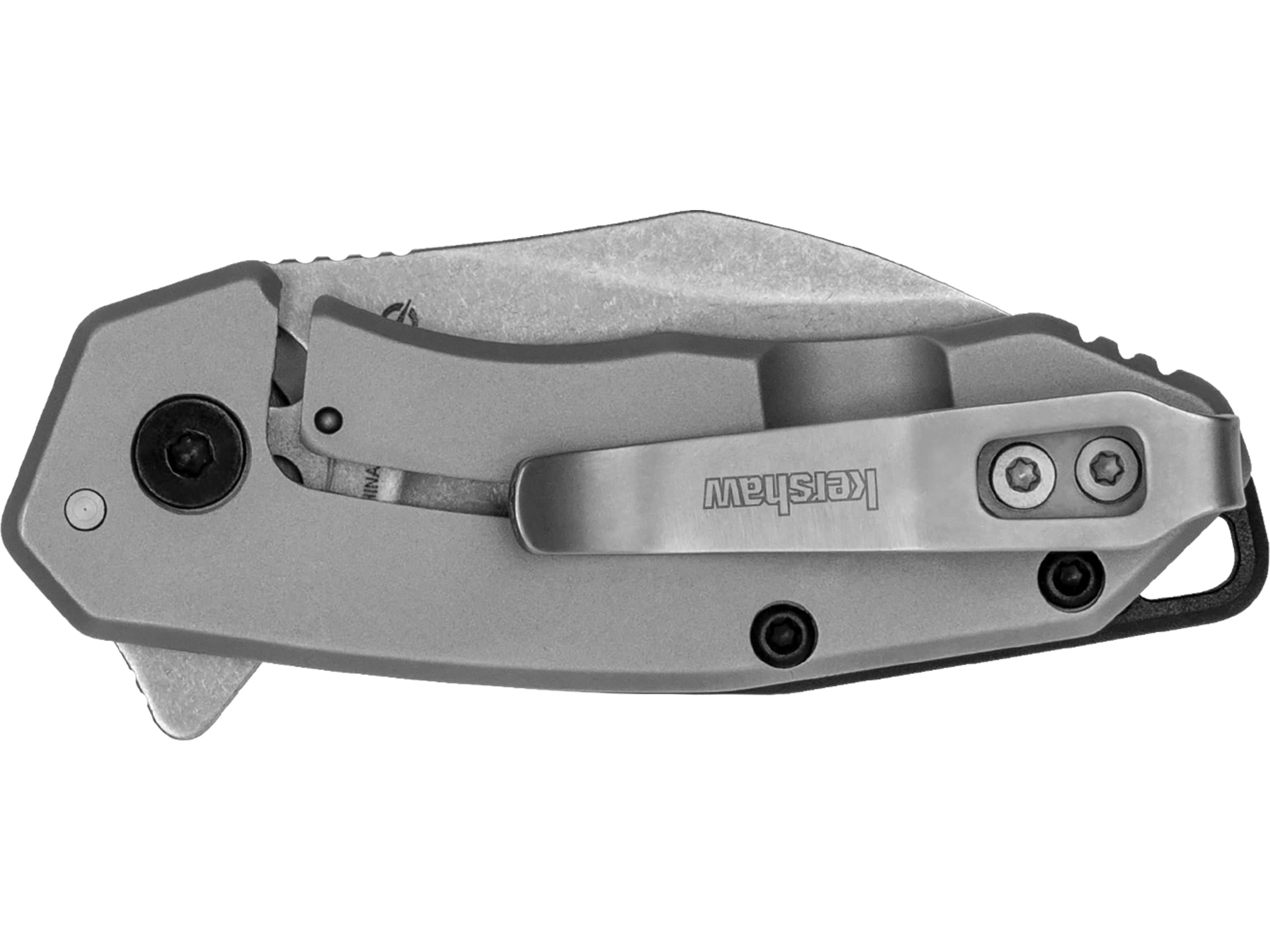 Kershaw Rate Assisted Opening Pocket Knife 1.85" Wharncliffe 8Cr13MoV Stonewashed Blade Stainless Steel Handle Beadblasted