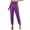 Purple, variant on Fmbrln Womens Sequin Pants Elastic Waist Glitter Party Shiny Pants Fashion Elegant Vintage Solid Trousers