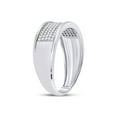 thumbnail image 3 of 10k White Gold Mens Round Diamond Micropave Wedding Anniversary Band Ring 1/3 Cttw, 3 of 4