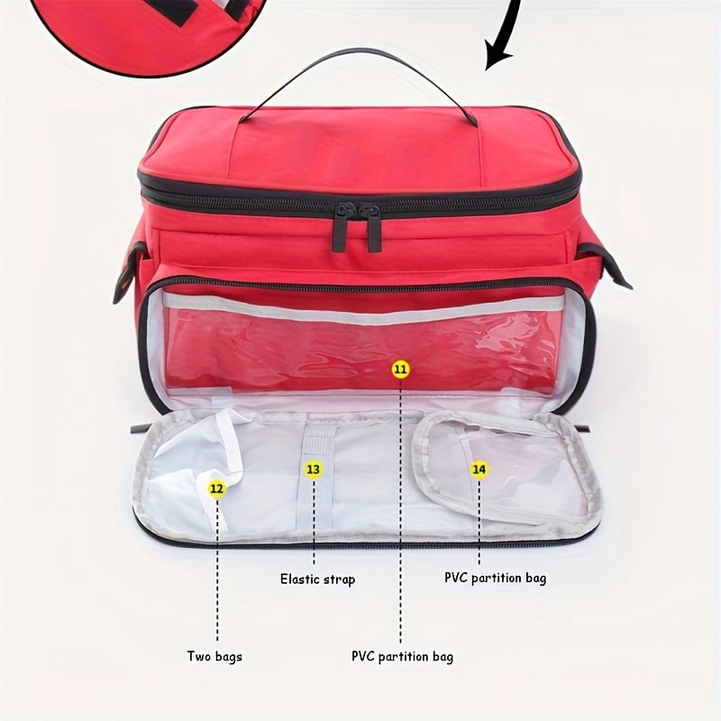 Travel Medicine Bag Organizer, Medicine Organizer Storage, Pill Bottle Organizer Storage, Medication Organizer for Home, Medicine Kit, Travel Emergency Kit (Bag Only), Shelf Baskets