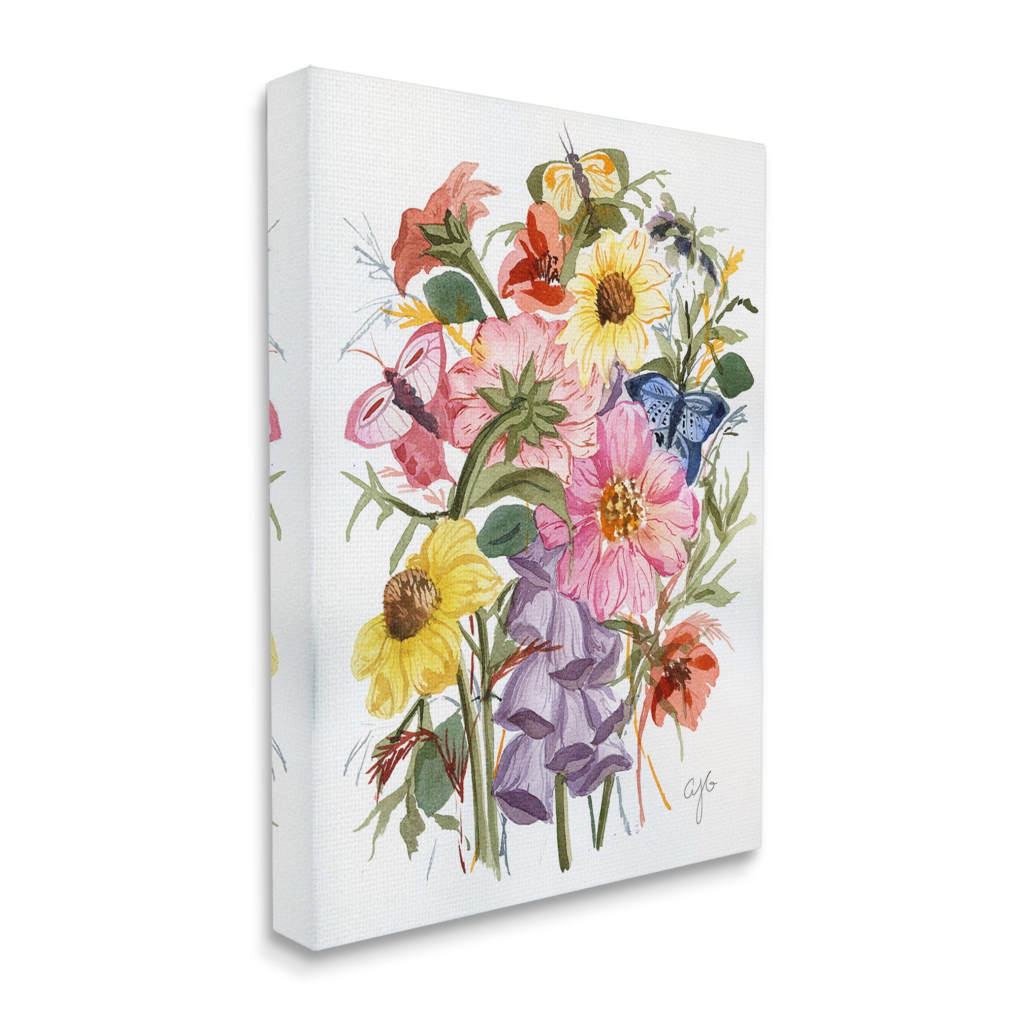 Stupell Industries Varied Cottage Floral Bundle Botanical & Floral Painting Gallery Wrapped Canvas Art Print Wall Art, 24 x 30