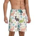 thumbnail image 2 of Kdxio Easter Rabbit Print Mens Sleep Shorts Bottoms Soft Comfy Pajama Wear Pants with Drawstring Pockets, 2 of 7