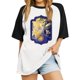 thumbnail image 2 of Hazbin Hotel Moda Mujer Casual Cuello Redondo Impreso Raglan Manga Corta Camiseta Top Azul/3XL, 2 of 6