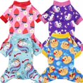 thumbnail image 2 of XPUDAC Pijamas para perros pequeños de 4 piezas, ropa de pijamas para cachorros, trajes para perritos, camisas de Navidad, durmientes para mascotas, gatos, Jammies-L, 2 of 4