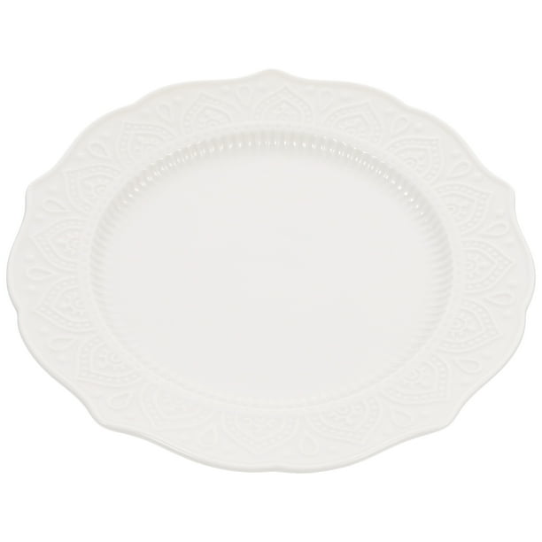 Plato de cerámica para cena, plato de porcelana para servir, plato redondo para ensalada y postre para cocina.