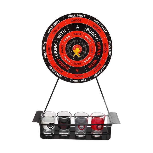 Mini juego de tiro de dardo para beber, juego magnético para beber, dardo, Wineware con vasos de vidrio, dardo grande