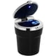 thumbnail image 1 of Cenicero para coche - Porta cigarrillos portátil de viaje - Luz LED con tapa abatible - Cenicero autoextinguible - Para coches, furgonetas y camping - Plástico - Negro, 1 of 5