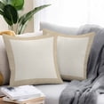 thumbnail image 3 of Outdoor Pillow Cover Khaki Beige Set of 2 Waterproof Throw Pillowcases Farmhouse Decorative Patio Furniture Pillows for Couch Garden Indoor & Outdoor Use, 3 of 9