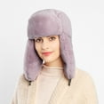thumbnail image 2 of 1PC Hat Pink Polyester Ladies Winter Plush Fake Thick Hat Ear Protectors Warm Plush Hat, 2 of 8