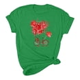 thumbnail image 5 of Fesfesfes V Neck Tshirt Women's Valentine's Day Love Printed Short Sleeved T-shirt Top Short Sleeved Round Neck Top/Shirt Layering Shirts for Women XL(US:10), 5 of 6