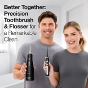 AquaSonic Precision Rechargeable Cordless Water Flosser with Travel Bag and 2 Standard Flossing Tips - Black