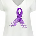 thumbnail image 4 of Inktastic Alzheimer's Awareness Purple Ribbon Made of Heart Women's Plus Size V-Neck T-Shirt, 4 of 5