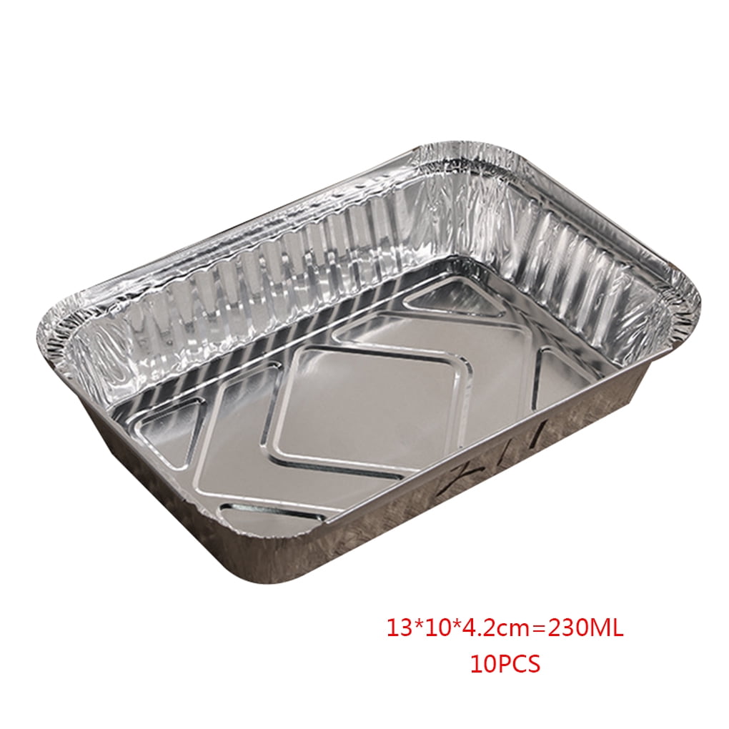 Pack of 14 Baking Heavy Duty Tin Foil Pans for Reheating Roasting DecorRack Round 7 Inch Aluminum Pans with Dome Lid to-Go Containers Environmentally Friendly Meal Prep 