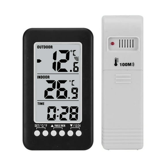 Arealer LCD ℃/℉ Digital Wireless Thermometer Clock Temperature Meter