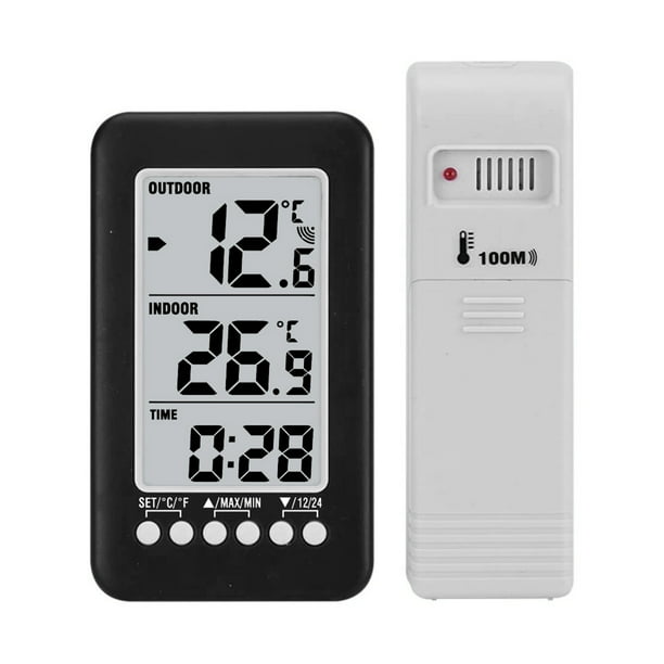 Andoe Wireless Indoor/Outdoor Digital Thermometer with Clock and