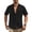 Black, variant on Mens Short Sleeve Button Down Linen Shirt with Spread Collar and Dual Chest Pockets for Casual or Office Wear