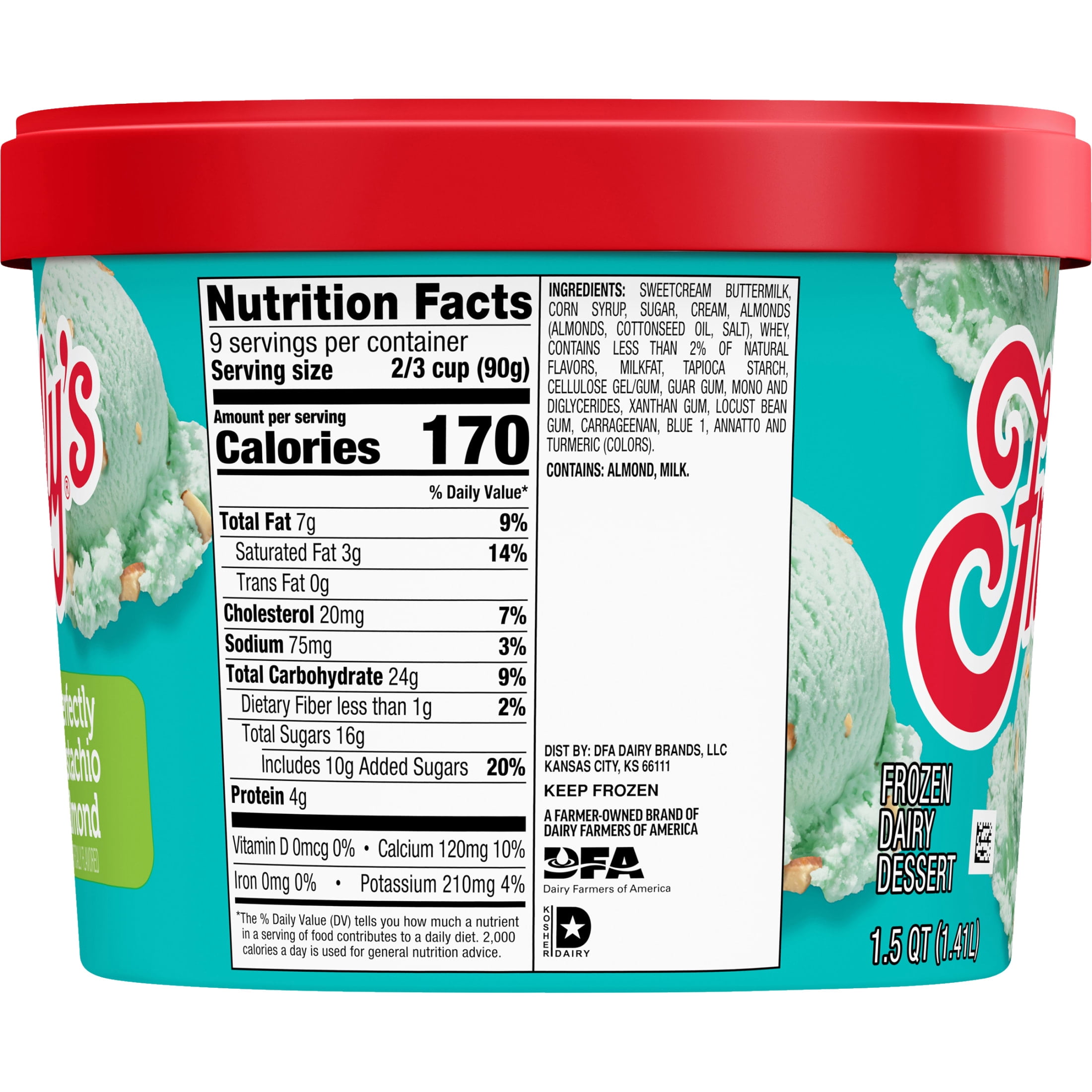 Friendly's Perfectly Pistachio Almond Frozen Dairy Dessert, 1.5 Quart