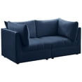 thumbnail image 2 of Meridian Furniture Jacob Navy Velvet Modular Sofa, 2 of 10