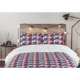 thumbnail image 5 of Ambesonne Floral Down Alternative Quilt Comforter, Botanical Water Flower Art, King, Slate Blue and Dark Coral, 5 of 5
