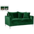 thumbnail image 3 of Maklaine Contemporary Velvet Loveseat in Green, 3 of 8