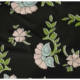 thumbnail image 4 of oneOone Cotton Poplin Twill Black Fabric Leaves & Flower Floral Quilting Supplies Print Sewing Fabric By The Yards 56 Inches Wide, 4 of 4