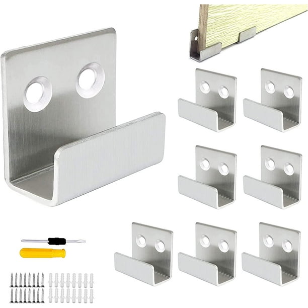Panel de pared de 8 piezas, panel de pared de acero inoxidable, capacidad de carga de 50 kg para baño, cocina, panel resistente, soporte de exhibición con marco de azulejos de cerámica