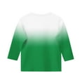 thumbnail image 4 of ZACPNCV Kids Three-Quarter Sleeve Shirts Gradient Crewneck Pullover Basic Tees Daily Tees Blouses Spring Summer Clothes Green 5-6 Years, 4 of 5