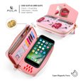 thumbnail image 5 of Feishell for iPhone 7/8/SE 2020/SE 2022 Crossbody Wallet Detachable Case,for Women Girls,Flower Pattern PU Leather RFID Blocking Multi Card Slots Zipper Phone Case with Shoulder & Hand Strap,Pink, 5 of 12