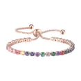 thumbnail image 2 of Pulseras para mujer, regalos para mujer, pulsera iónica de 3 mm con circonitas redondas y diamantes, pulsera de cristal, pulsera iónica., 2 of 5