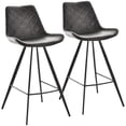 thumbnail image 1 of HOMCOM Tabourets de Bar Hauteur Bar Ensemble de 2, Chaises de Bar en Tissu Microfibre, 1 of 10
