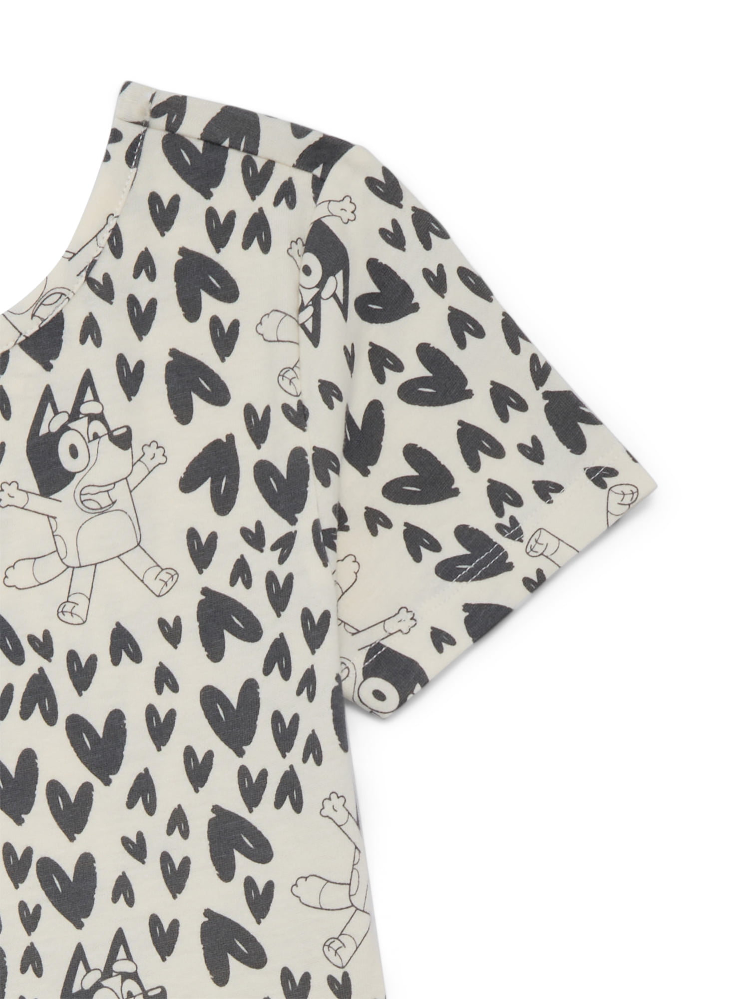 Bluey Girls Allover Print Dress with Short Sleeves, Sizes 4-12