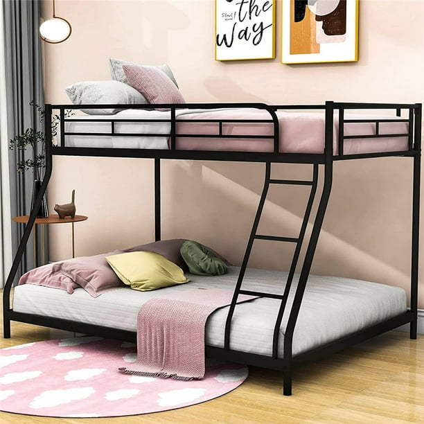 Bunk Bed Twin over Full, Black Twin over Full Metal Bunk Bed Frame with