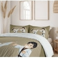 thumbnail image 6 of Ambesonne Karate Duvet Cover Set, Karate Cartoon Art, Calking, Sepia Dark Tan, 6 of 6