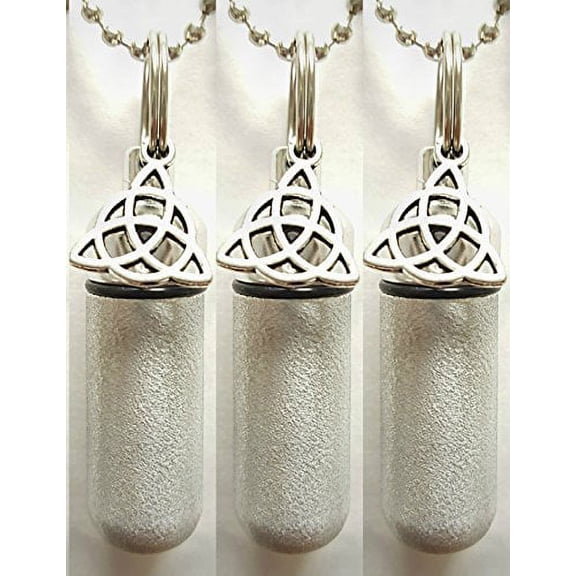 TRIO of Brushed Silver INFINITY CREMATION URN Necklaces with Engraved Hearts - Includes 24" Ball-Chains, Velvet Pouches & Fill Kit