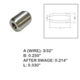 thumbnail image 2 of 3/32" Wire Rope Button Stop Clips Cable Ferrules Stainless Steel 316 Marine Boat, 2 of 7