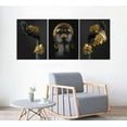 thumbnail image 3 of Hieng 3 Panels Abstract Black Woman Wall Art Modern American African Canvas Prints Painting for Living Room Bedroom Office - 12"x16"x3pcs, 3 of 5