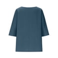thumbnail image 5 of Women's Cotton Linen Batwing Sleeve Blouse Round Neck Pleated Casual Top 2026 Lightweight Summer Top for Daily and Home Wear, 5 of 5