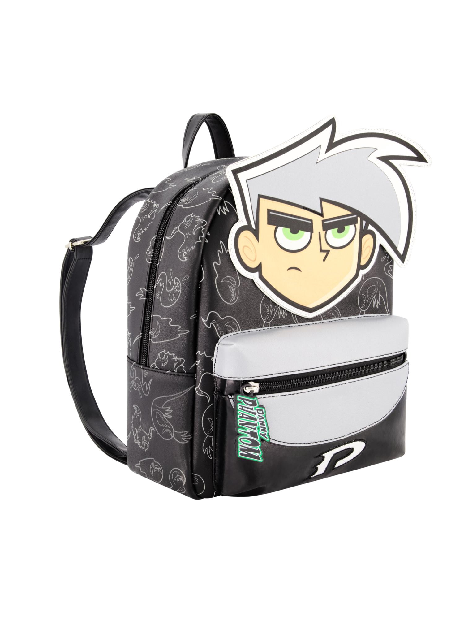 Danny Phantom Mini Backpack, Small Travel Bag for Men and Women, Adjustable Shoulder Straps, Black, 11 Inch