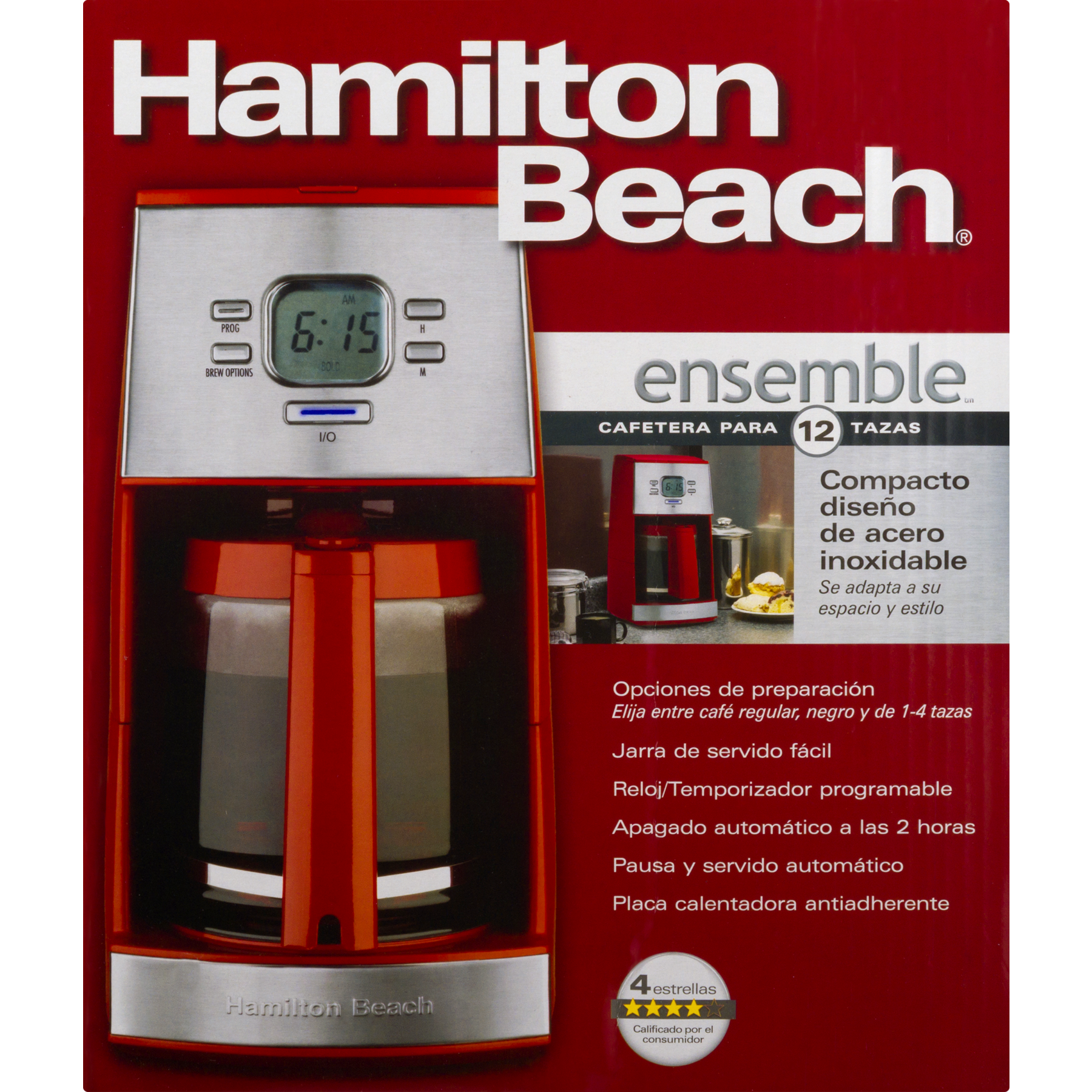 CAFETERA HAMILTON BEACH 12 TAZAS 43253R ROJA HAMILTON BEACH 43253R - Quien  tiene el mejor precio? - Nau