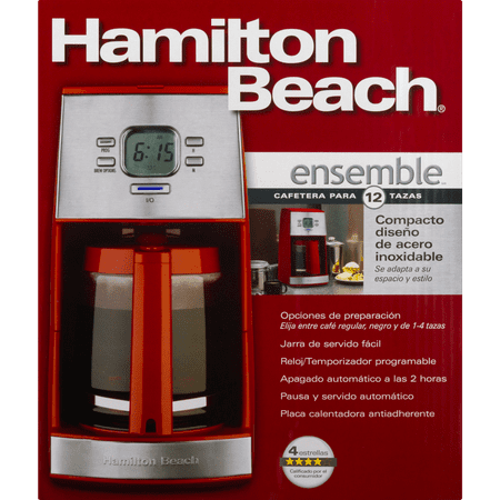 Hamilton Beach - Ensemble 12-Cup Coffee Maker - Red/Stainless-Steel