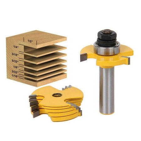 

2Pcs Woodworking 6 Sizes Slot Cutter Blade 1/2 1/4 Inch Shank Router Bit Set