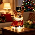 thumbnail image 5 of SPOORYYO Christmas Resin Corgi Figurine With LED Light, Cute Holiday Dog Statue, Battery Powered Tabletop Decoration For Home, Shelf, Mantel, Fireplace, Christmas Decor, 7.9 Inch, 5 of 8