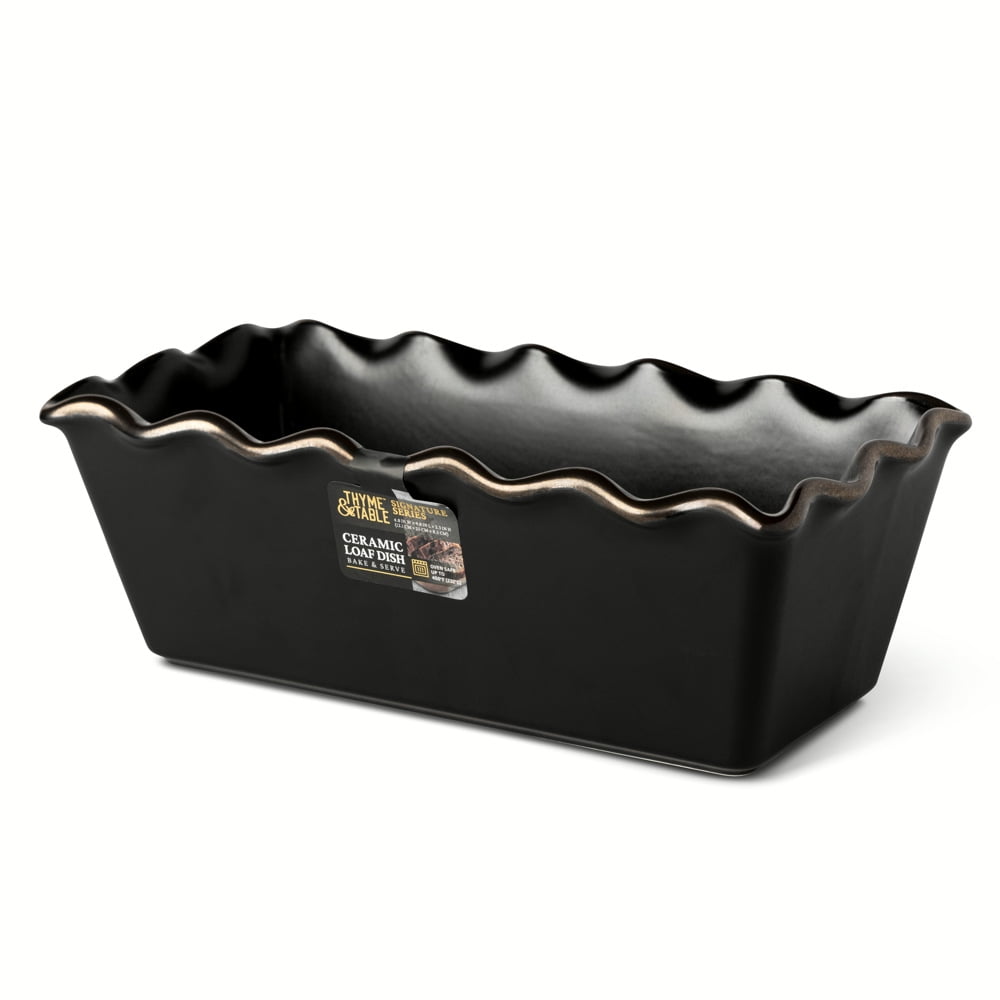 (4 pack) Thyme & Table Ceramic Loaf Pan, 9 in, Onyx