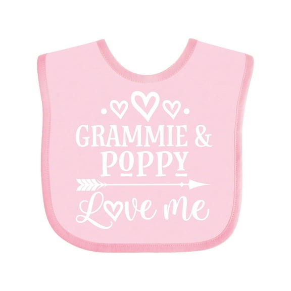 Inktastic Grammie and Poppy Love Me Boys or Girls Baby Bib