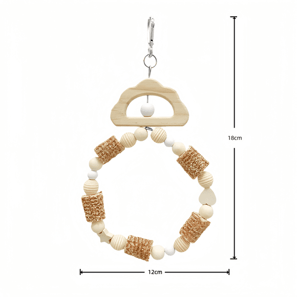 TIELUTT Anneau Tissé Naturel Balançoire Oiseau pour Perroquets Mâchouiller Percher et Jouer Activité Grand Perroquet pour Perchoirs pour Perroquets Grand Calcium pour Oiseaux Tourterelle Tourterelle pour Cage