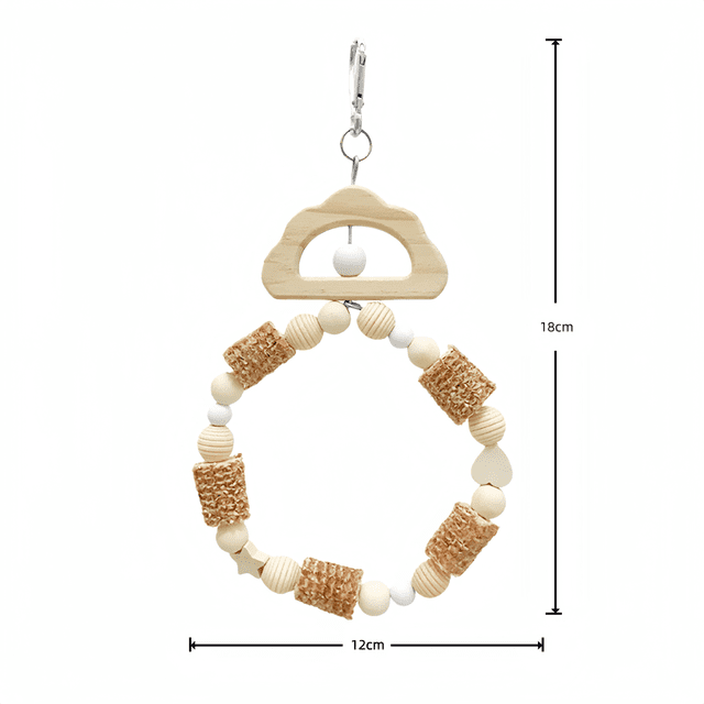 TIELUTT Natural Woven Ring Swing Bird for Parrots Chewing Perching and Playing Activity Parrots for Copper Proofing Parrot Jelly for Parrots Big for Parrots