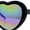 Black, variant on Womens Lolita Rainbow Mirror Lens Thick Plastic Heart Shape Sunglasses Black