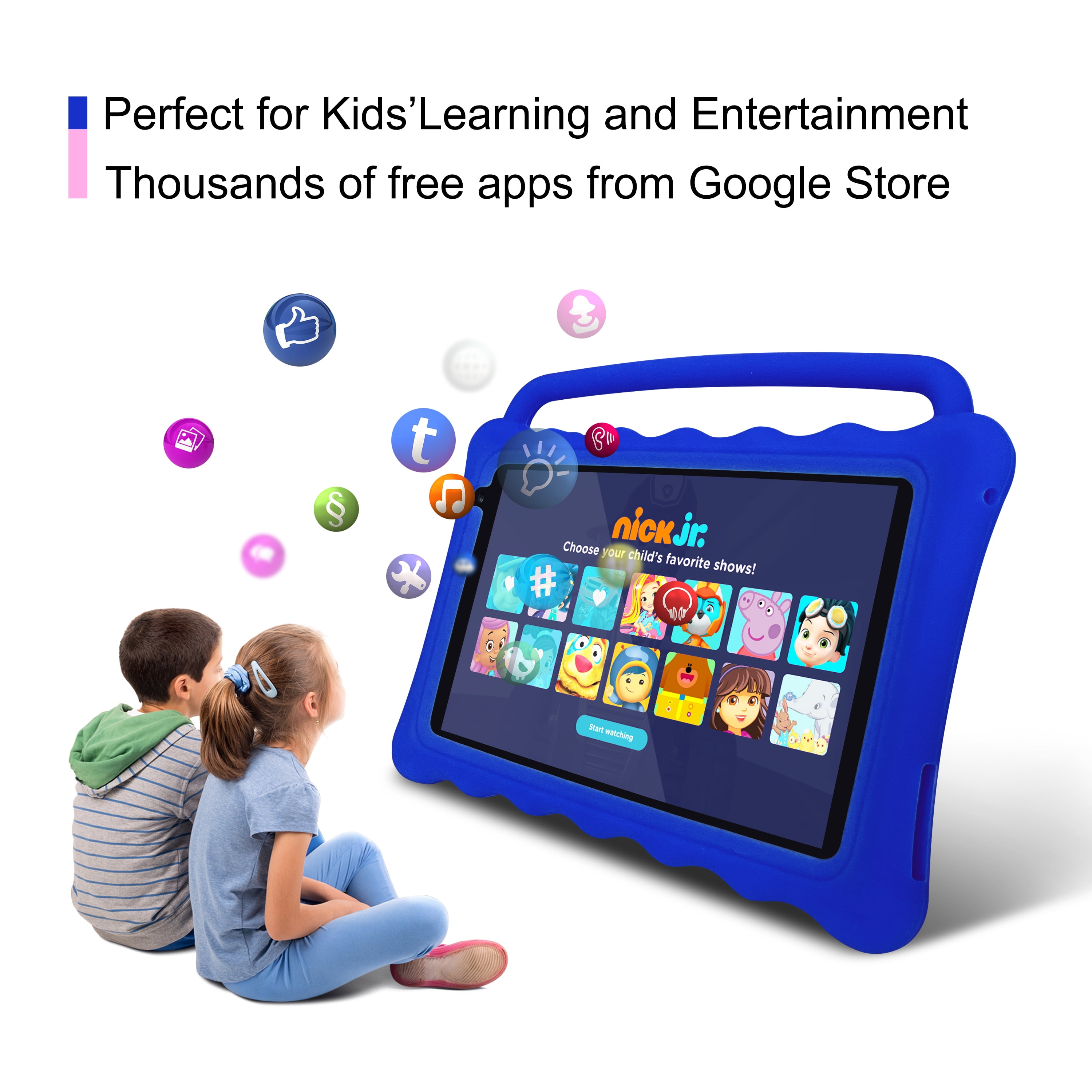 Kids Tablet, 7 Inch Tablet for Kids, Android 12 Tablet 2GB RAM+32GB Storage, Toddler Tablets with KIDOZ Parental Control App, WiFi, Bluetooth, Best Gift for Kids Learning and Playing