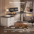 thumbnail image 6 of Height Adjustable L Shaped Electric Standing Desk, 70.9" Farmhouse Office Computer Desk with 3 Drawers, 6 of 7